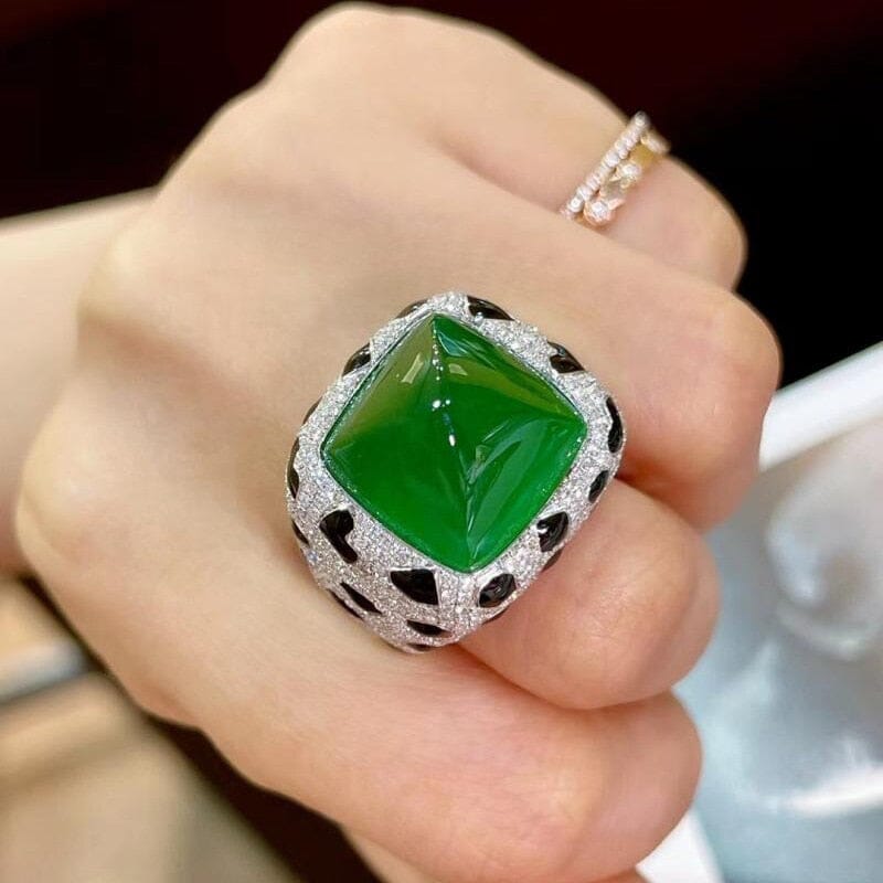 Luxury Leopard Ruby Resizable RingsRingGreen