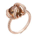 Snake Rose Gold With Brown Natural Zircon Ring for WomenZ13538