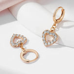 585 Rose Gold Color Heart Shape Earrings For Women