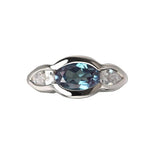 Delicate Cubic Zirconia Blue Noble Ring