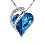 Birthstone Heart Birthday Gift Rhinestonedark blue