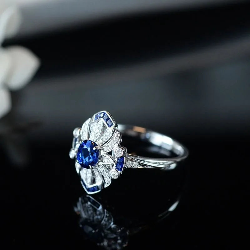 Luxury Light Blue Sapphire Rings for Women