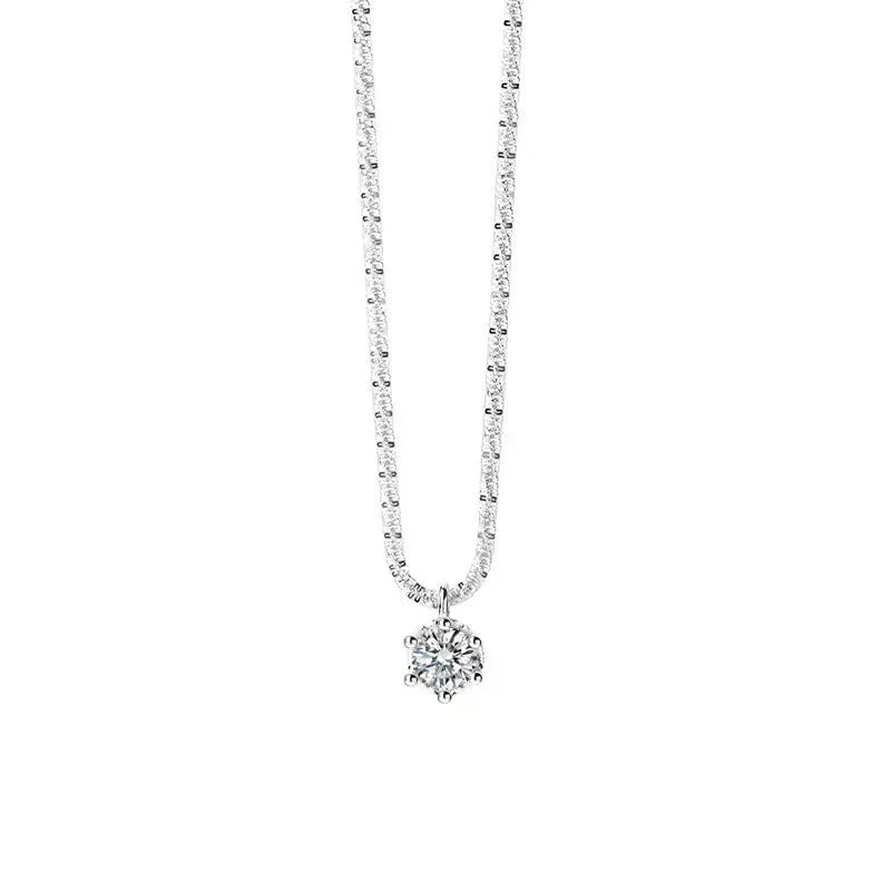 Women's Necklace Super Sparkly Moissanite Pendant Necklace