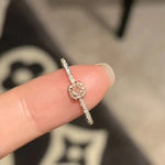 Gold Open Ring for Women – Square Zircon, Goth & ElegantHR922-2
