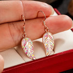 High-End Elegant Rose Gold Long Leaf Earrings for Women