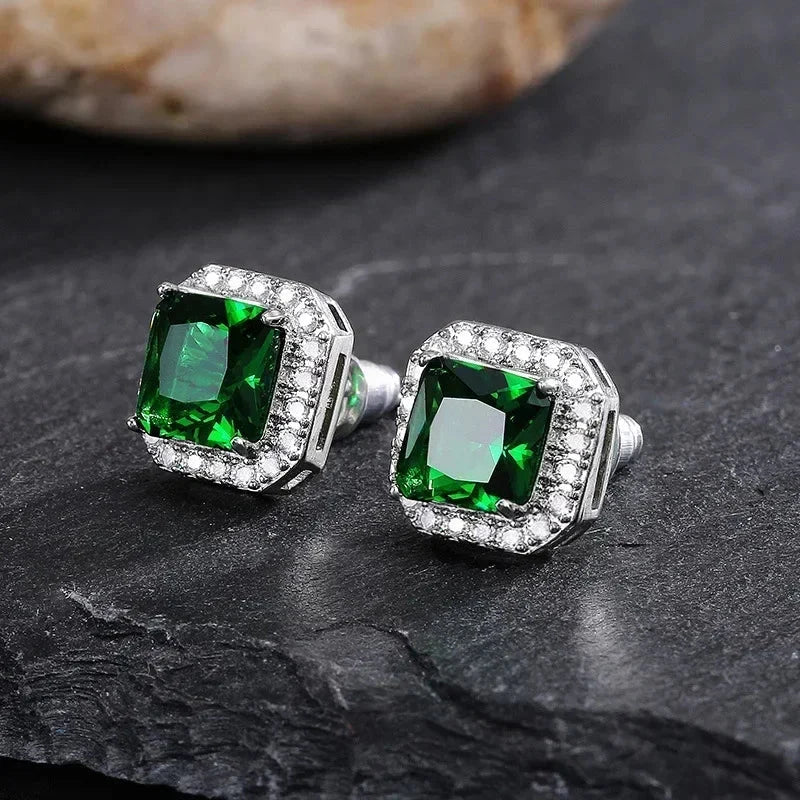 Luxury Green Crystal Drop Earrings – Women's Anniversary GiftE670