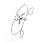 Skyrim Starfish Double Layer Cuff Bracelet Women Stainless Steel Gold Color Open Bangle Fashion Summer Beach Jewelry GiftStyle B SteelAdjustable