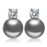 925 Sterling Silver Natural Freshwater Pearl Earrings for Womengrey pearl earring