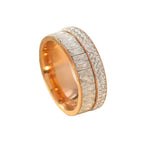 8MM Luxury Zircon Stainless Steel Finger Ring For WomenRose goldCHINA