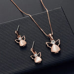 Bridal Opal Set Gold Plated Opal Jewelry Sets for Woman Water Drop Necklace Pendant Earrings7