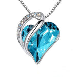 Birthstone Heart Birthday Gift Rhinestonelake blue