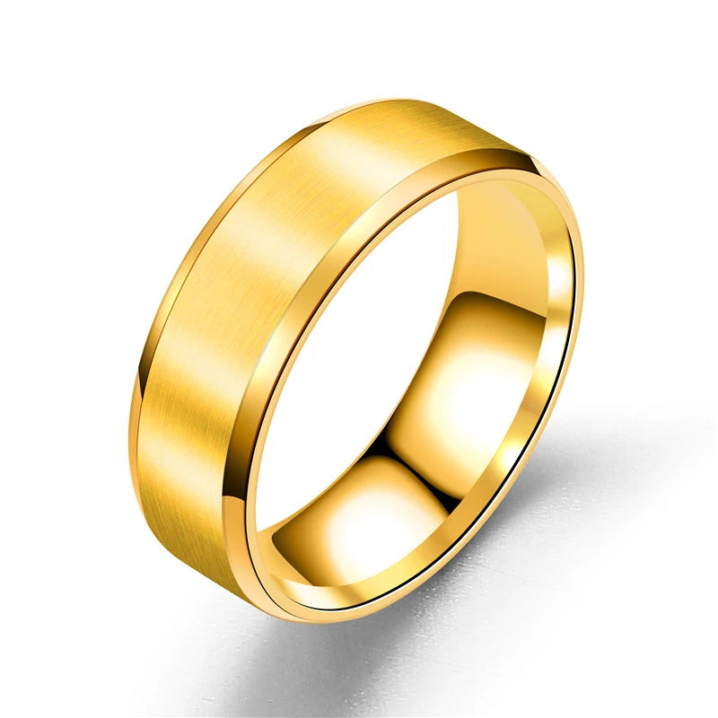 Promise Ring for Men - 8mm Brushed Stainless Steel Band