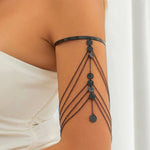 Boho Crystal Pendant Cuff Open BanglesBlack Color 4CHINA