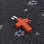 1pcs Fashion Natural Stone Pendant Only CrossRed Stone