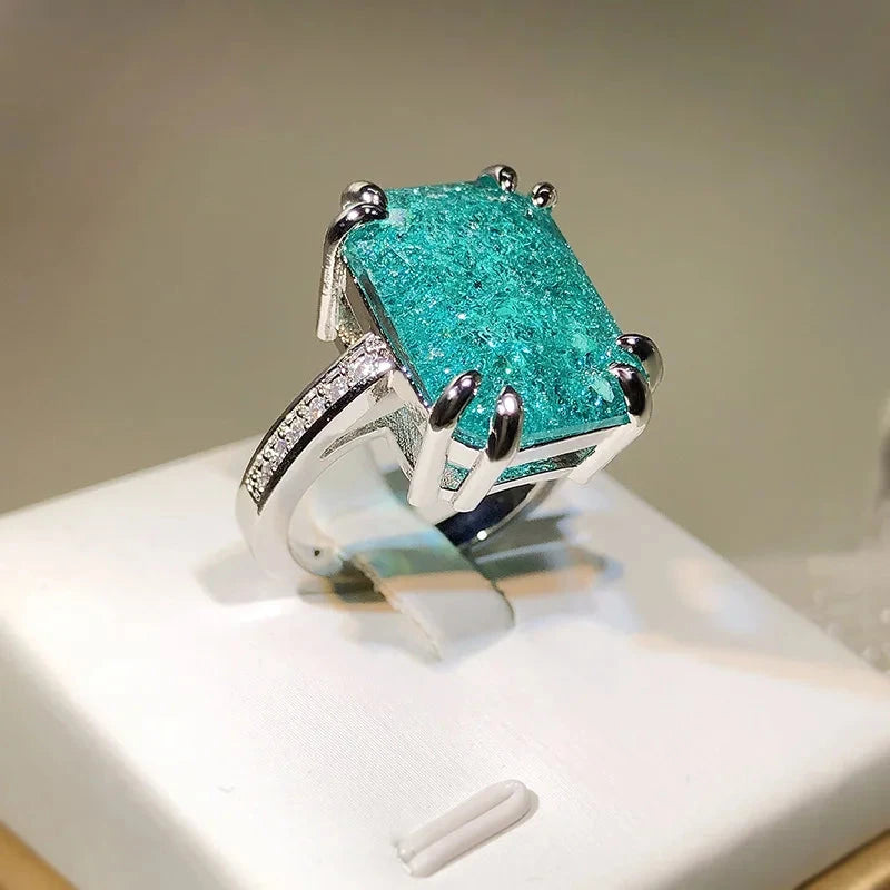 Paraiba Tourmaline Gemstones Ring for Charm Lady
