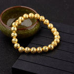 Lava Stone Bead Bracelet – Gold/Silver Unisex
