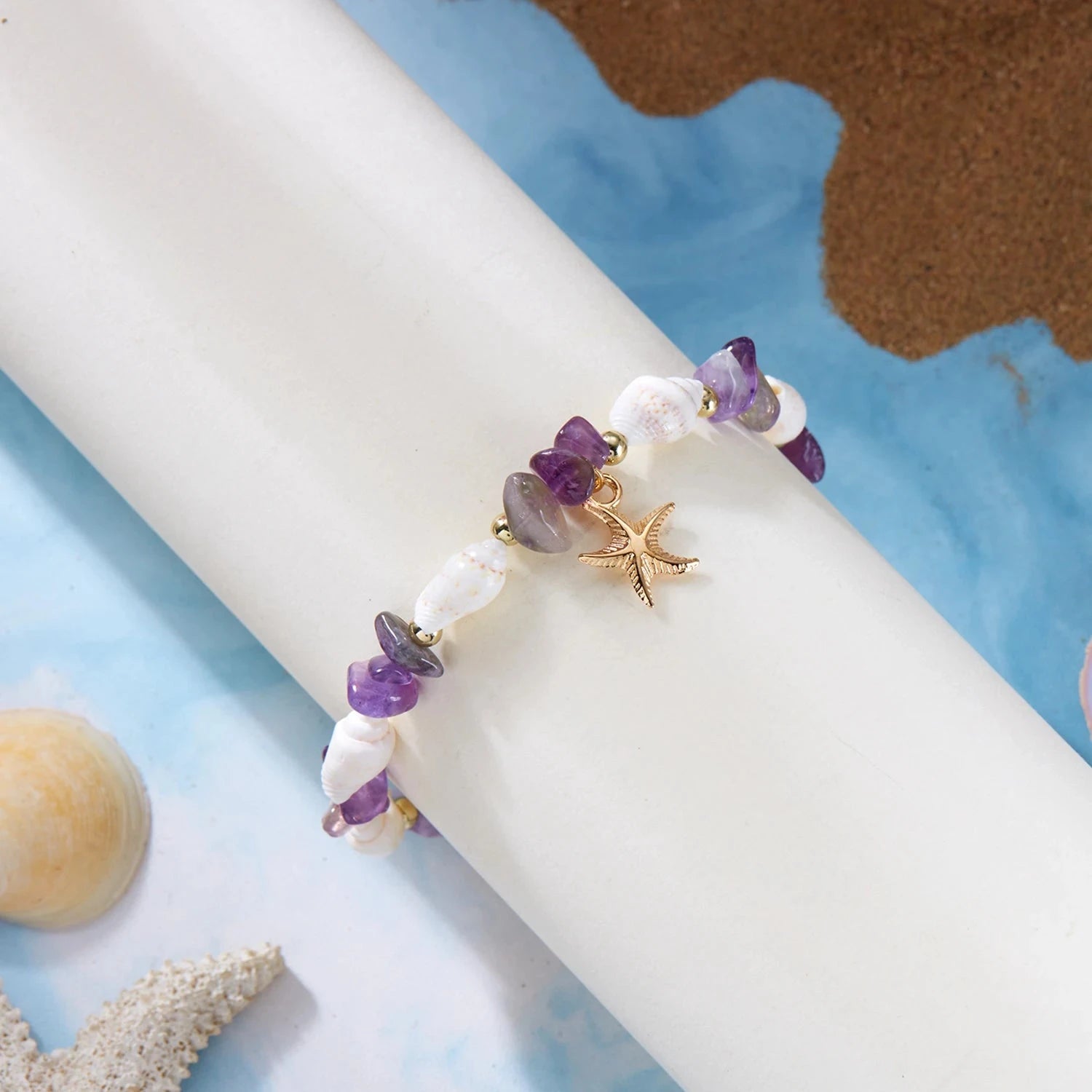 Bohemian Starfish Pendant Bracelet