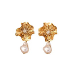 Flower Pearl Earrings for Women