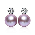 Classic Princess Earrings 100% Real Freshwater Pearl EarringPURPLECHINA