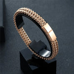 8MM Blue Stainless Steel Curb Chain Braceletdark green19cm