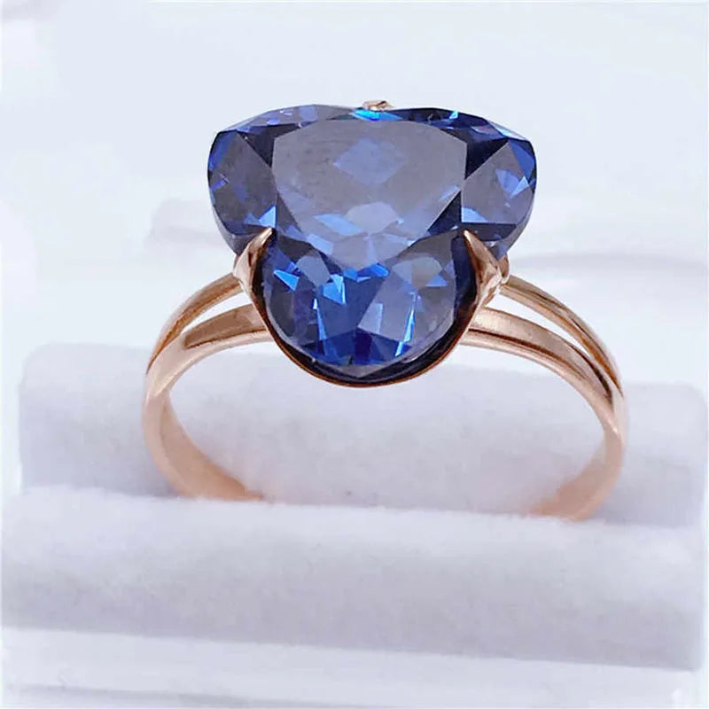 Fashion new product sapphire rings for women plated 14K rose gold luxury classic elegant jewelry Adjustableadjustable ring