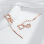 585 Rose Gold Tassel Water Drops Dangle Earrings For Women