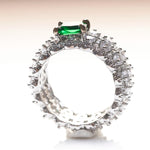 Vintage Emerald Gemstone 925 Sterling Silver RingRing