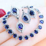 Purple Zircon Silver 925 Jewelry Sets4PCS-Blue10