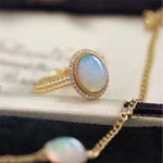 Natural Opal Crystal Ring for Women