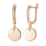 585 Rose Gold Zircon Disc Dangle Earrings for WomenROSE GOLD COLORCHINA