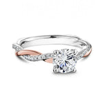 Huitan Delicate Two Tone Twist Women Rings Classic 4 Claw Design Shiny CZ Female Wedding Engagement Romantic Girl Gift New6