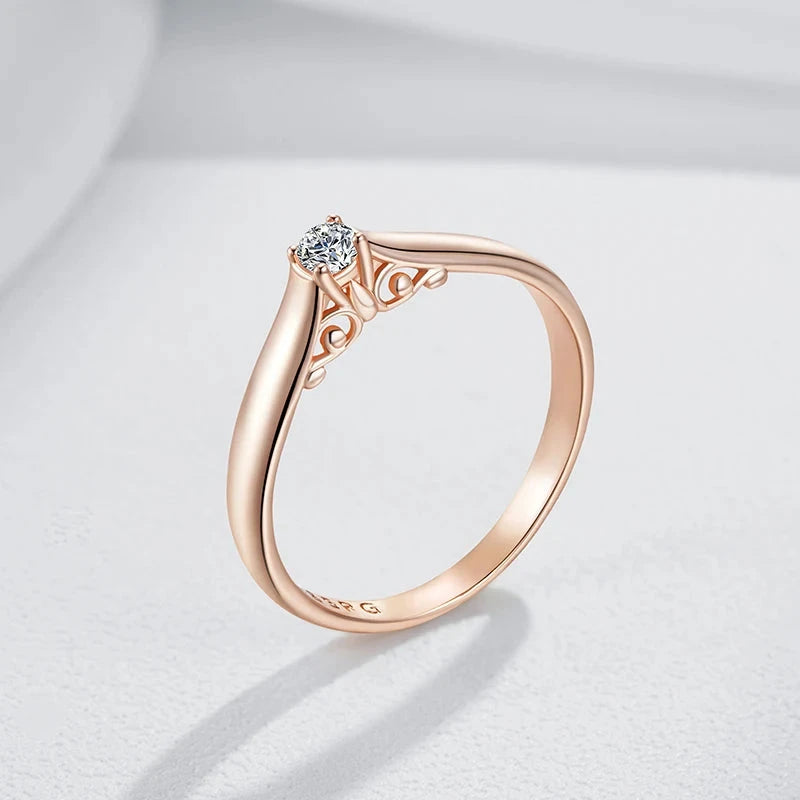 585 Rose Gold Color Natural Zircon Wedding Rings