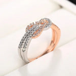 Rose Gold Luxury Two-Tone Knot Ring for Women