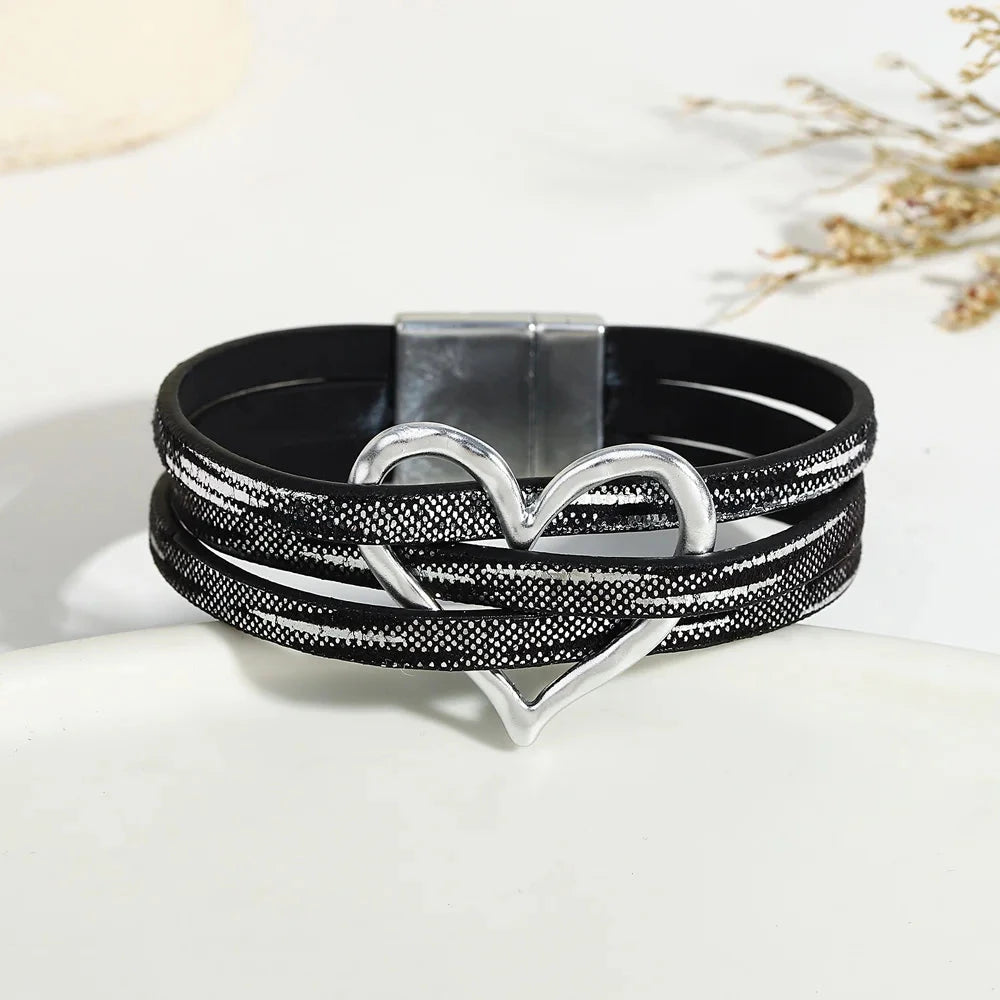 Romantic Hollow Metal Love Heart Wrap Bracelet for Women04