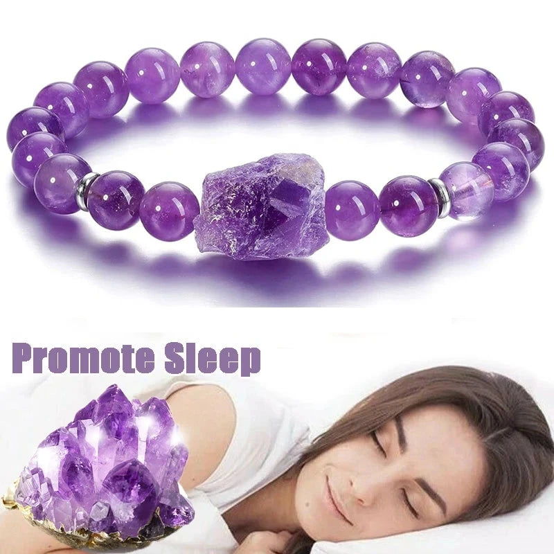 Natural Amethyst Quartz Beaded Bracelets Health Bracelet