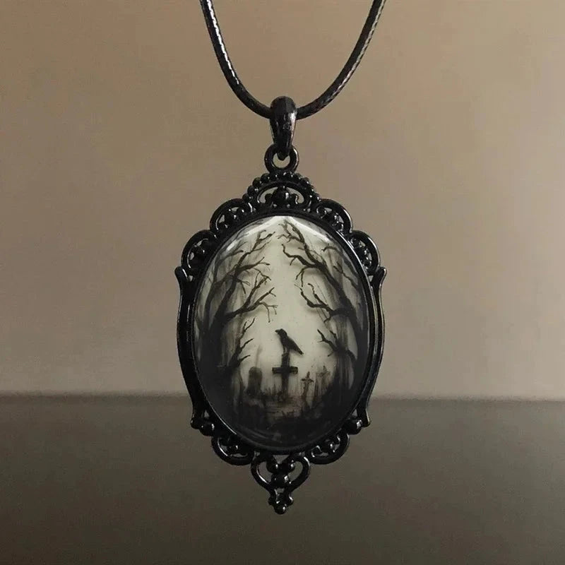 Gorgeous Carved Bohemian Garnet Pendant NecklaceYA3004-2