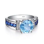 Sapphire and Blue Topaz 925 Sterling Silver RingRing