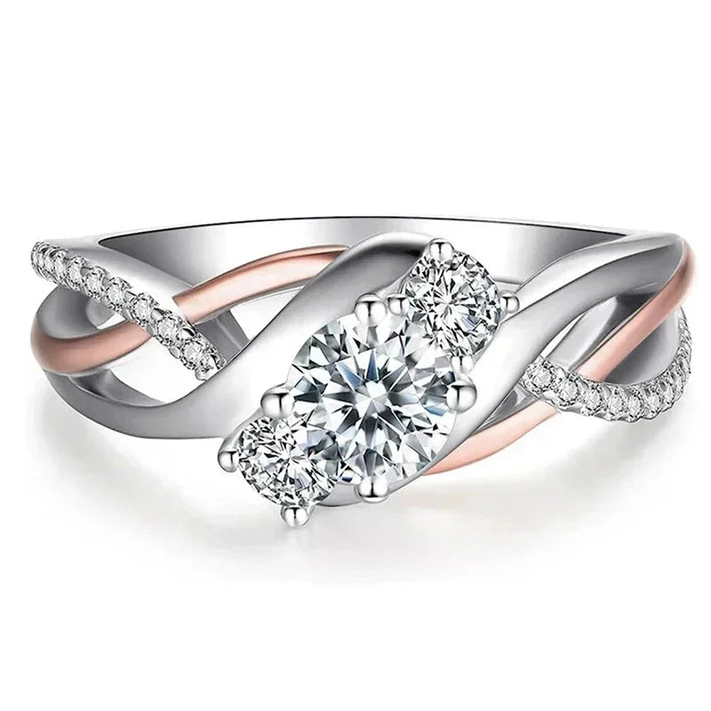 Elegant Crystal CZ Eternity Engagement Ring for WomenT01088