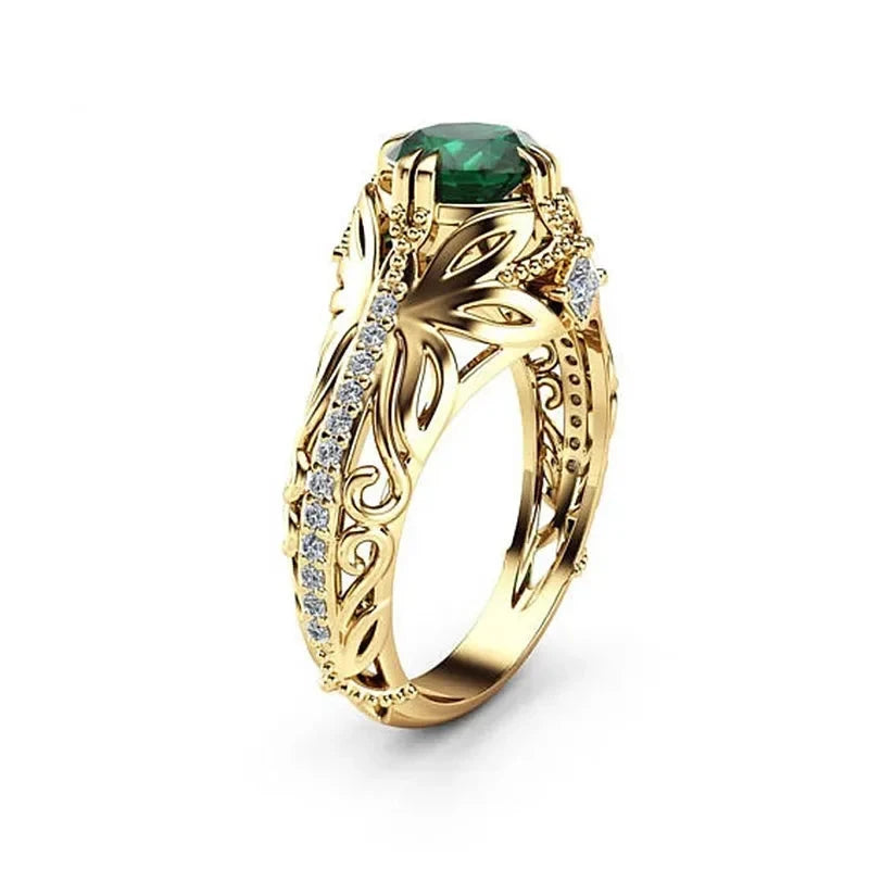 Vintage Gold Hollow Ring – CZ Luxury for Women6B2376