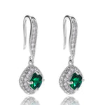Luxury Green Crystal Drop Earrings – Women's Anniversary GiftE510