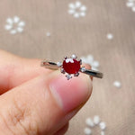 0.4ct 4mm*5mm Natural Ruby Silver RingRing