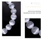 Natural White Selenite Stone Bead Bracelet