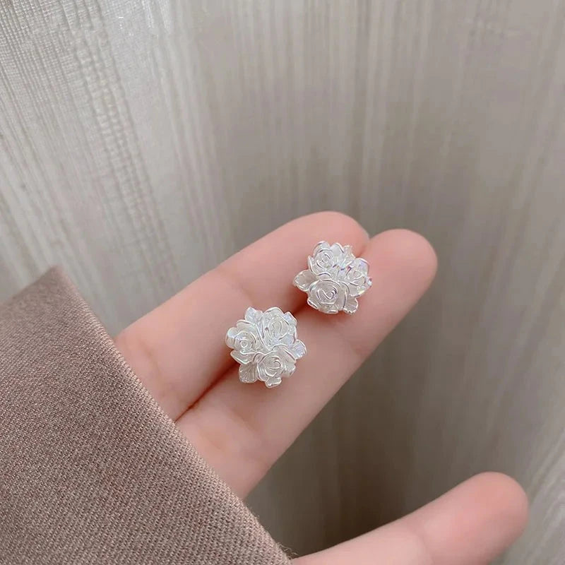 White Flower Stud Earring for Women