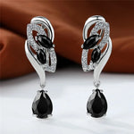 Luxury Crystal Clip Earrings for WomenBlack