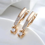 585 Rose Gold Drop Earrings with White Zircon