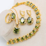 Peridot Multi Colors 925 Silver Jewelry SetJewelry SetsPeridot Gold 4pcs6