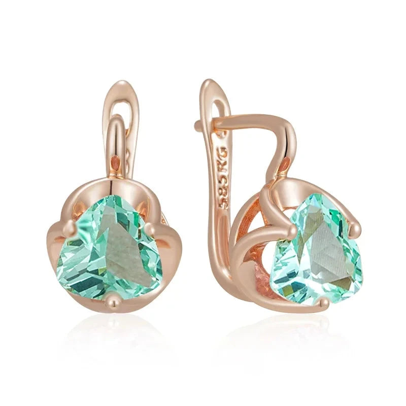 585 Rose Gold Color Luxury Earrings for Women