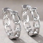 Versatile Women’s Hoop Earrings with Cubic ZirconiaE943