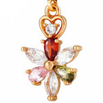 Cute Colorful Crystal Flower Hoop Earrings for Women