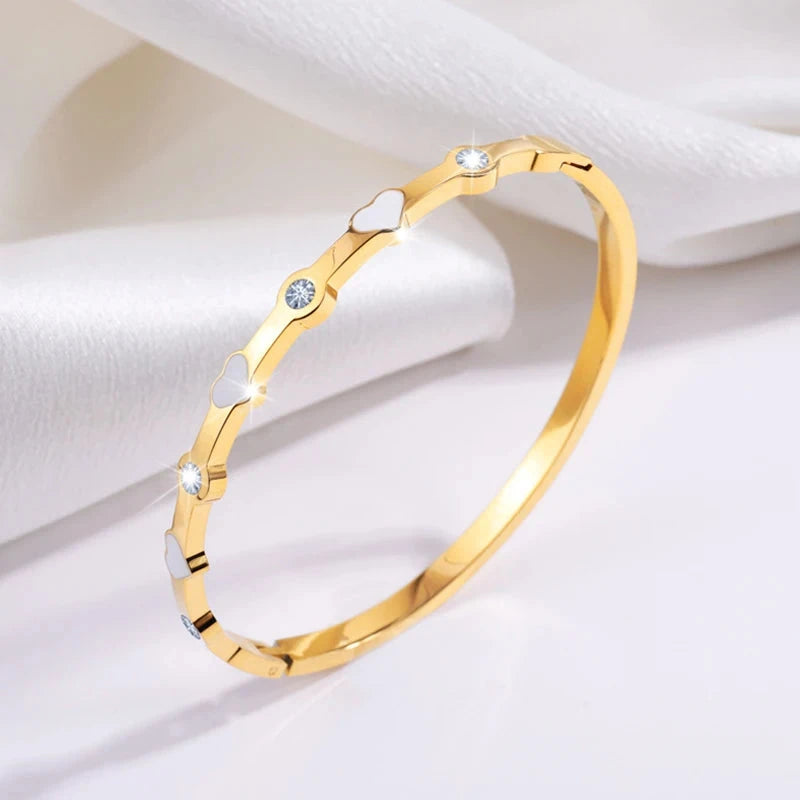 Stainless Steel Designer Bracelet for Womenwhite-1